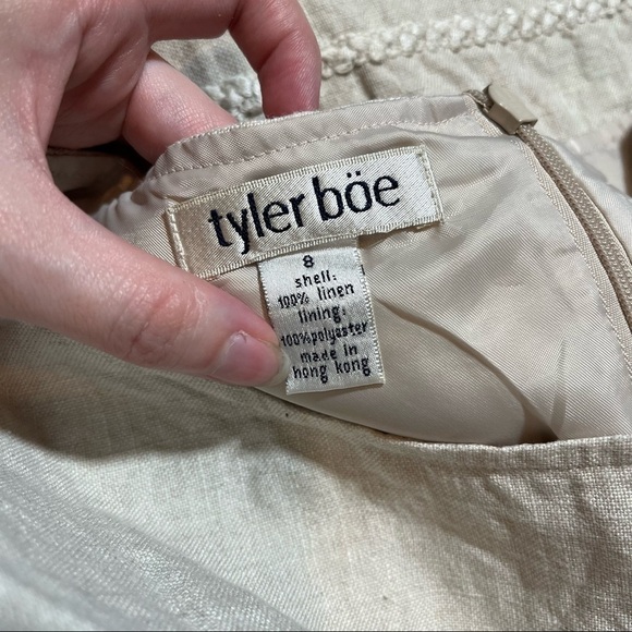 TYLER BOE 100% LINEN BIEGE SLEEVELESS SUMMER MAXI DRESS SIZE 8. - Picture 6 of 6